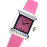 Gucci G-Frame Square Fuchsia Mother of Pearl Dial Fuchsia Leather Strap Watch For Women - YA128533