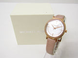 Michael Kors Cinthia Mother of Pearl Dial Pink Leather Strap Watch for Women - MK2663