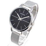 Calvin Klein Even Black Dial Silver Mesh Bracelet Watch for Women - K7B23121