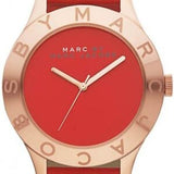 Marc Jacobs Blade Red Dial Red Leather Strap Watch for Women - MBM1204