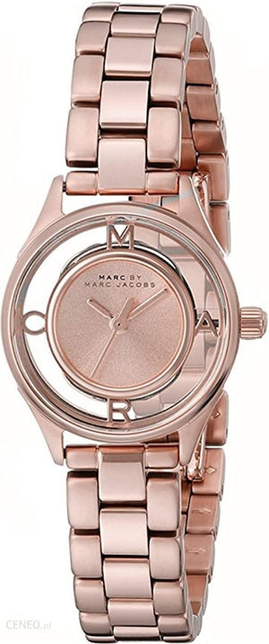 Marc Jacobs Tether Transparent Rose Gold Dial Rose Gold Steel Strap Watch for Women - MBM3417