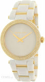 Michael Kors Delray Rose Gold Dial White Steel Strap Watch for Women - MK4315