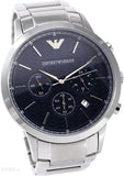 Emporio Armani Renato Chronograph Blue Dial Silver Steel Strap Watch For Men - AR2486