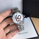 Gucci G Timeless Silver Dial Silver Steel Strap Watch For Women - YA1264076