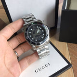 Gucci Dive Snake Black Dial Silver Steel Strap Watch For Men - YA136218