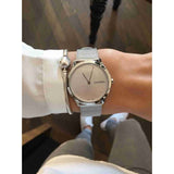 Calvin Klein Minimal SIlver Dial Silver Mesh Bracelet Watch for Women - K3M221Y6