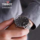 Tissot Everytime Large Black Dial Silver Mesh Bracelet Watch For Men - T109.610.11.077.00