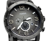 Fossil Nate Chronograph Gunmetal Dial Grey Steel Strap Watch for Men - JR1437