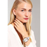 Fossil Original Boyfriend White Dial Light Blue Leather Strap Watch for Women - ES4045