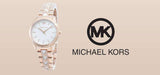 Michael Kors Runway Mercer Mother of Pearl White Dial Two Tone Steel Strap Watch For Women - MK6674