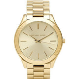 Michael Kors Slim Runway Gold Dial Gold Stainless Steel Strap Watch for Women - MK3179