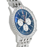 Breitling Navitimer B01 Chronograph 46 Blue Dial Silver Steel Strap Watch for Men - AB0137211C1A1