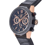 Tag Heuer Carrera Automatic Chronograph Steel & Gold Dial Black Leather Strap Watch for Men - CBG2050.FC6426