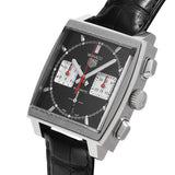 Tag Heuer Monaco Automatic Chronograph Black Dial Black Leather Strap Watch for Men - CBL2113.FC6177