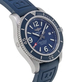 Breitling Superocean 44mm Automatic Blue Dial Blue Rubber Strap Watch for Men - A17367D81C1S2