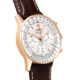 Breitling Navitimer B01 Chronograph 41 White Dial Brown Leather Strap Watch for Men - RB0139211G1P1