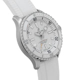 Breitling Superocean Automatic 36 White Dial White Rubber Strap Watch for Men - A17377211A1S1