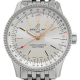 Breitling Navitimer Automatic 35 White Dial Silver Steel Strap Watch for Men - A17395F41G1A1