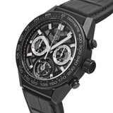 Tag Heuer Carrera Chronograph Tourbillion Ceramic Black Dial Black Leather Strap Watch for Men - CAR5A90.FC6415