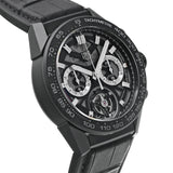 Tag Heuer Carrera Chronograph Tourbillion Ceramic Black Dial Black Leather Strap Watch for Men - CAR5A90.FC6415