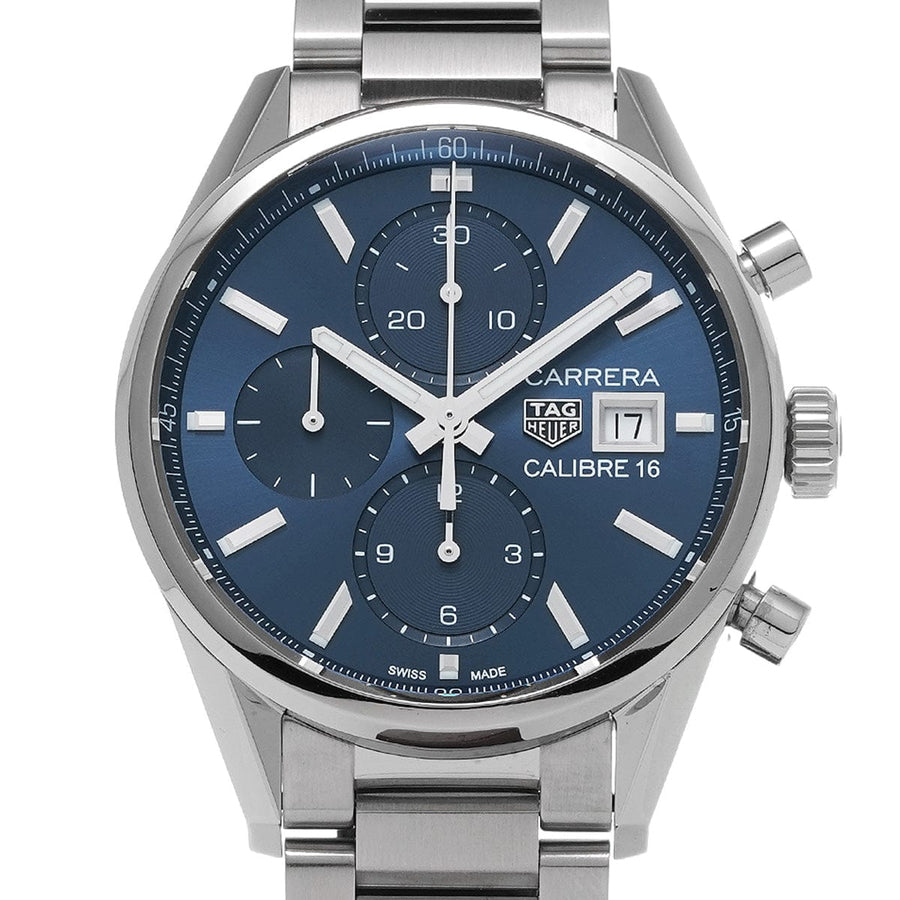 Tag Heuer Carrera Chronograph 41mm Blue Dial Silver Steel Strap Watch for Men - CBK2112.BA0715