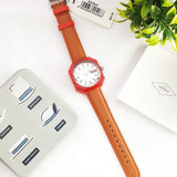 Fossil Candy White Dial Brown Leather Strap Watch for Women - ES3537