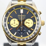 Seiko Sport Chronograph Black Dial Two Tone Steel Strap Watch for Men - SSB430P1
