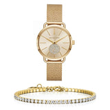 Michael Kors Portia Gold Dial Gold Mesh Bracelet Watch for Women - MK3844