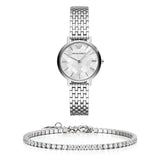 Emporio Armani Mother of Pearl Dial Silver Steel Strap Watch For Women - AR11112