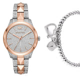 Michael Kors Runway Mercer Crystals Silver Dial Two Tone Steel Strap Watch For Women - MK6716