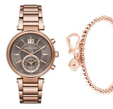 Michael Kors Sawyer Rose Gold Dial Rose Gold Steel Strap Watch for Women - MK6226