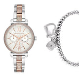 Michael Kors Sofie Chronograph White Dial Two Tone Steel Strap Watch For Women - MK4353