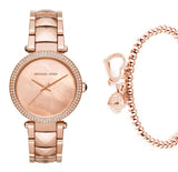 Michael Kors Parker Rose Gold Dial with Diamonds Rose Gold Steel Strap Watch for Women - MK6426