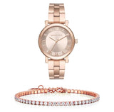 Michael Kors Norie Rose Gold Dial Rose Gold Steel Strap Watch for Women - MK3561