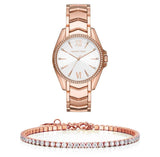 Michael Kors Whitney Quartz White Dial Rose Gold Steel Strap Watch For Women - MK6694