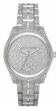 Michael Kors Lauryn Analog Crystals Silver Dial Silver Steel Strap Watch For Women - MK3717