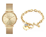 Michael Kors Pyper Quartz Gold Dial Gold Mesh Strap Watch For Women - MK4339