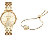 Michael Kors Pyper Quartz Gold Dial Gold Steel Strap Watch For Women - MK3898