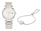 Tommy Hilfiger Lynn Quartz White Dial Two Tone Steel Strap Watch For Women - 1782236