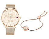 Tommy Hilfiger Jenna Quartz Rose Gold Dial Rose Gold Mesh Bracelet Watch For Women - 1781944