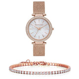 Michael Kors Darci Quartz Mother of Pearl White Dial Rose Gold Mesh Bracelet Watch For Women - MK4519