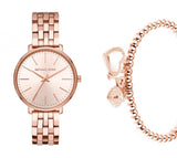 Michael Kors Pyper Three-Hand Rose Gold Dial Rose Gold Steel Strap Watch For Women - MK3897