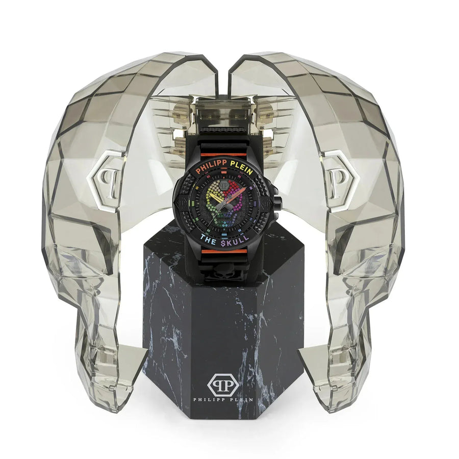 Philipp Plein The Skull Black Dial Black Silicone Strap Watch for Men - PWAAA0621
