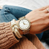 Michael Kors Darci Mother of Pearl Dial Gold Steel Strap Watch for Women - MK3219