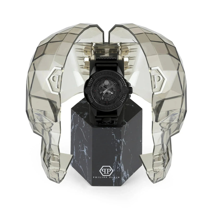 Philipp Plein The Skull Black Dial Black Silicone Strap Watch for Men - PWAAA0721
