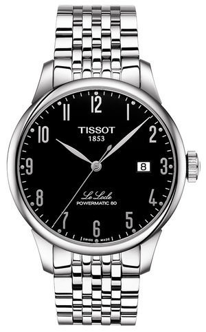 Tissot Le Locle Powermatic 80 Black Dial Silver Steel Strap Watch For Men - T006.407.11.052.00