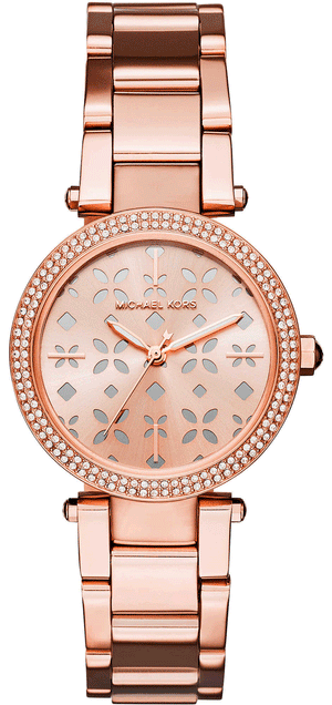 Michael Kors Parker Rose Gold Dial Steel Strap Watch for Women - MK6470