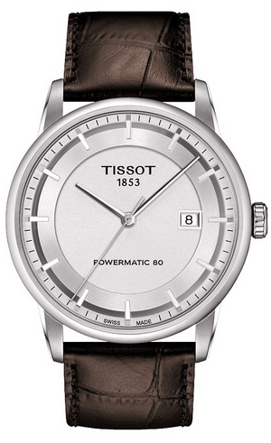 Tissot Luxury Powermatic 80 Silver Dial Brown Leather Strap Watch For Men - T086.407.16.031.00