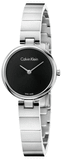 Calvin Klein Authentic Black Dial Silver Steel Strap Watch for Women - K8G23141