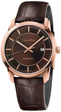 Calvin Klein Infinity Brown Dial Brown Leather Strap Watch for Men - K5S346GK